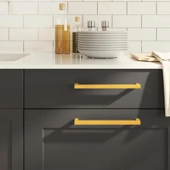 Vidaxl Poignée De Meuble-Poignées d armoire 5 pcs doré 224 mm acier inoxydable