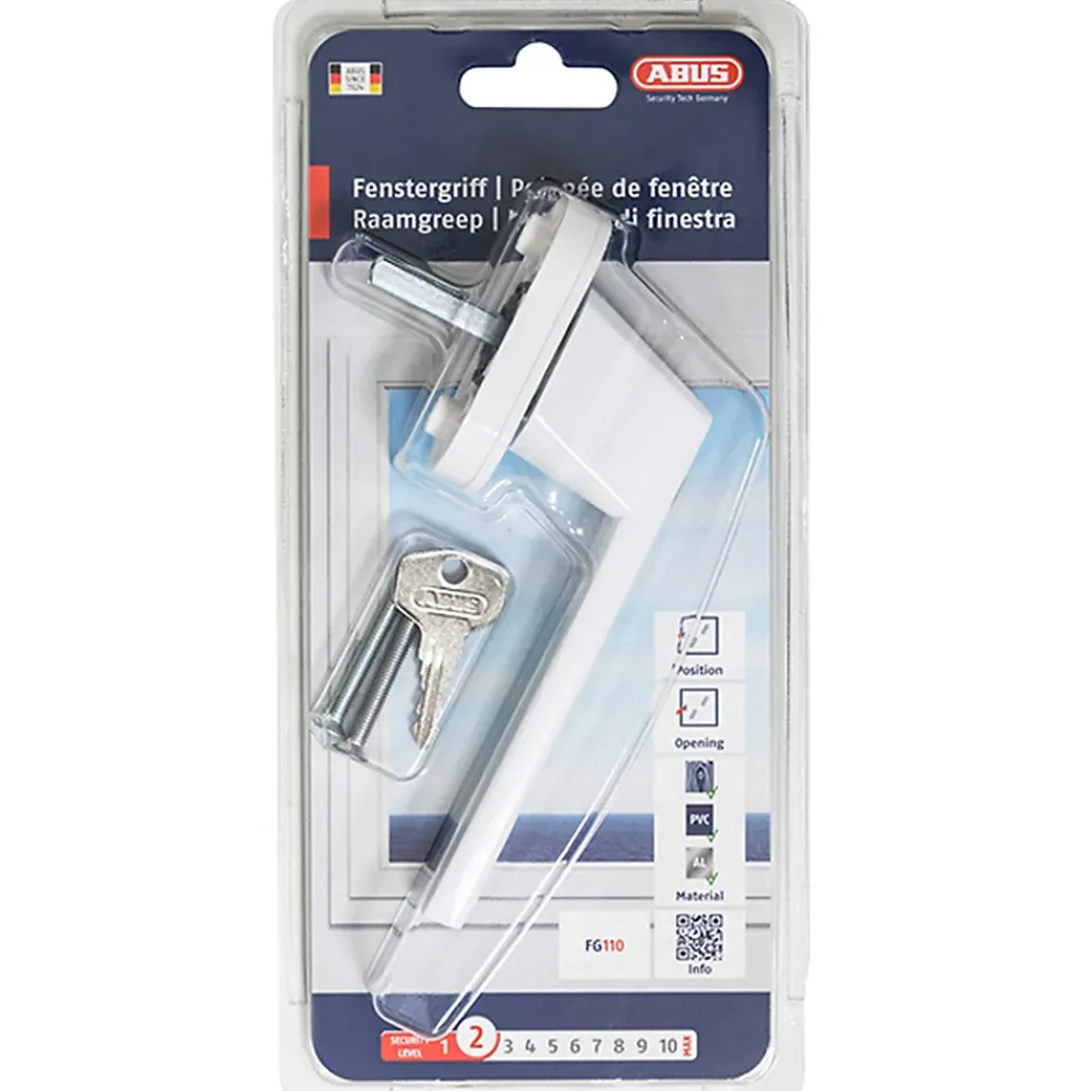 Abus Poingée de fenêtre à clé blanche