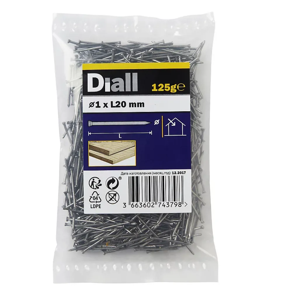 Diall Clou À Placage-Pointes à placage en acier 1x20 - 125g