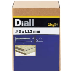 Diall Pointe striée en acier galvanisé Ø3 x L.13 mm - boîte de 1kg