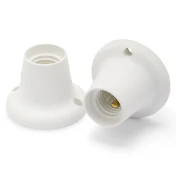 Velamp Point lumineux thermoplastique avec douille E27, base droite. Blanc