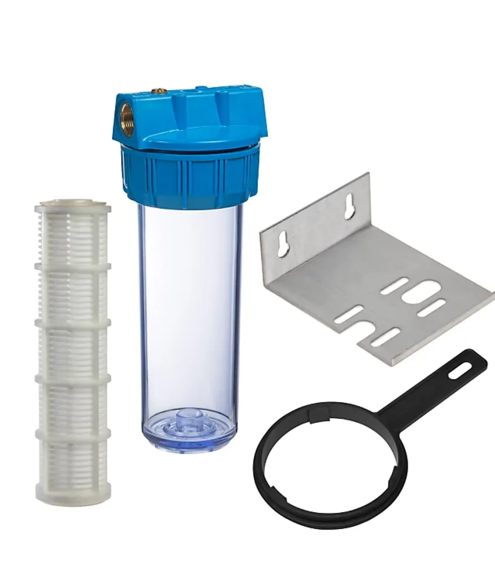 Apic Porte-filtre à eau 9 '' 3/4 - 20/27F avec cartouche lavable 60 microns, équerre et clé
