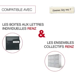 Renz Boîte Aux Lettres 2 Portes-Porte-nom normalisé à encliqueter