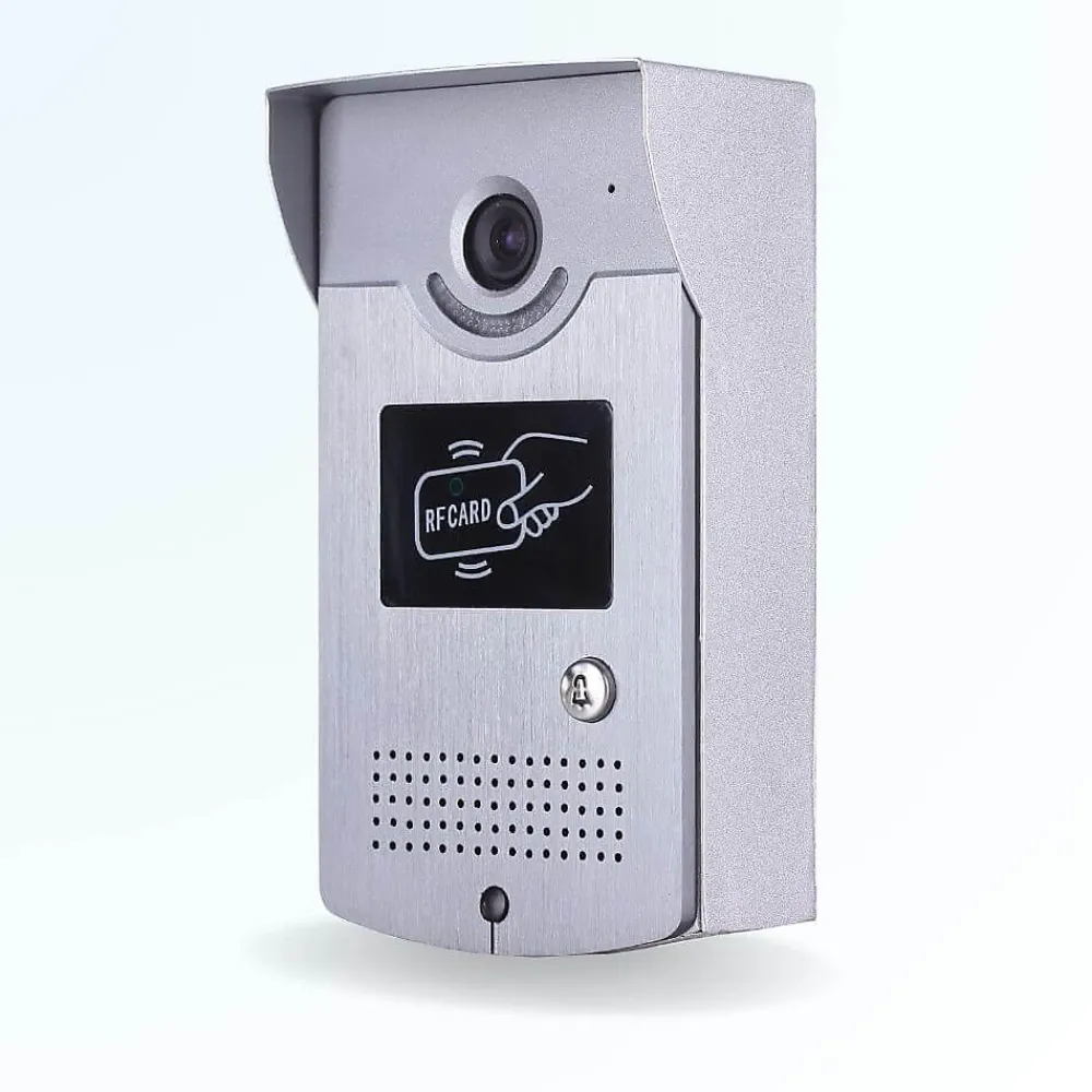 BT SECURITY Portier interphone vidéo cards 4 fils pour 2 entrées - 1 appartement - 2 platines - 1 écran noir 7" - avec mémoire photos...
