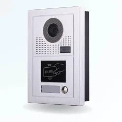 BT SECURITY Portier interphone vidéo classic-2 4 fils - 1 écran blanc - avec lecteur de badge