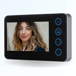 BT SECURITY Visiophone-Portier interphone vidéo modern 2 fils - 3 appartements - 3 écrans noirs - avec lecteur de badge