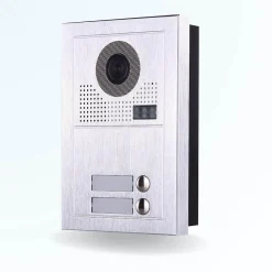 BT SECURITY Visiophone-Portier interphone vidéo modern 2 fils - 2 appartements - 2 écrans noirs