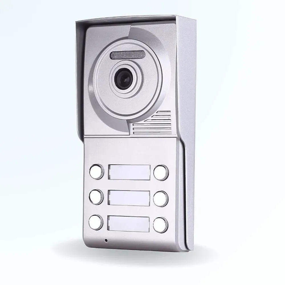 BT SECURITY Visiophone-Portier interphone vidéo neo 2 fils - 6 appartements - 6 écrans noirs