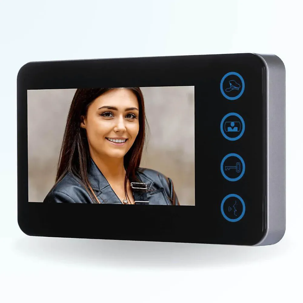 BT SECURITY Visiophone-Portier interphone vidéo neo 2 fils - 6 appartements - 6 écrans noirs
