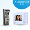 BT SECURITY Visiophone-Portier interphone vidéo pili 4 fils - 1 écran blanc
