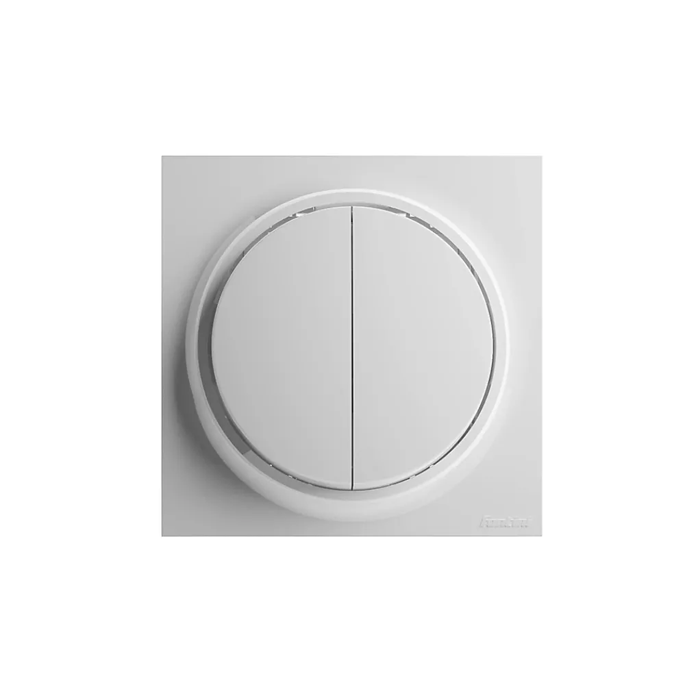 Fontini Interrupteur En Saillie-Poussoir Neo Evo blanc Blanc Glass Finish
