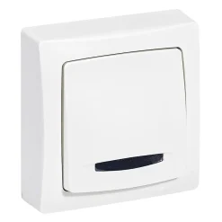 Legrand Interrupteur En Saillie-Poussoir lumineux avec voyant 0 976 10 coloris blanc montage en saillie