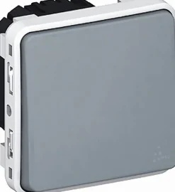 Legrand Poussoir lumineux bascule inverseur saillie Plexo gris