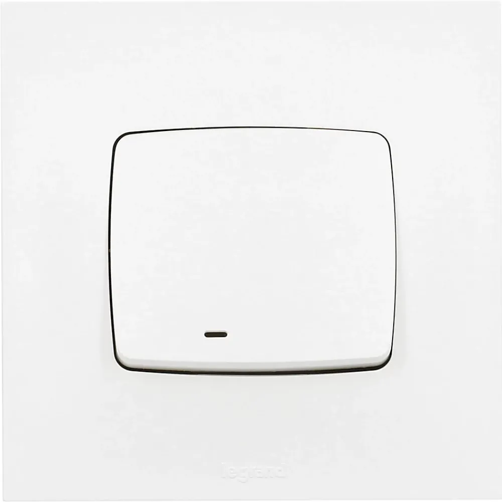 Legrand Interrupteur Encastrable-Poussoir lumineux Neptune plastique blanc