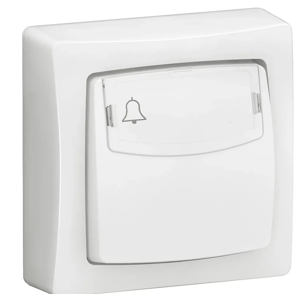 Legrand Interrupteur En Saillie-Poussoir simple avec porte étiquette complet blanc