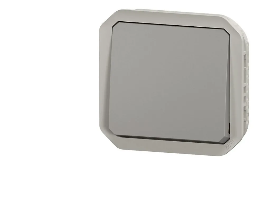 Legrand Interrupteur Étanche-Poussoir simple Plexo™ gris composable