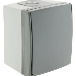 Diall Poussoir étanche Mastic gris et blanc