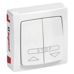 Legrand Interrupteur En Saillie-Poussoir volet roulant ASL blanc