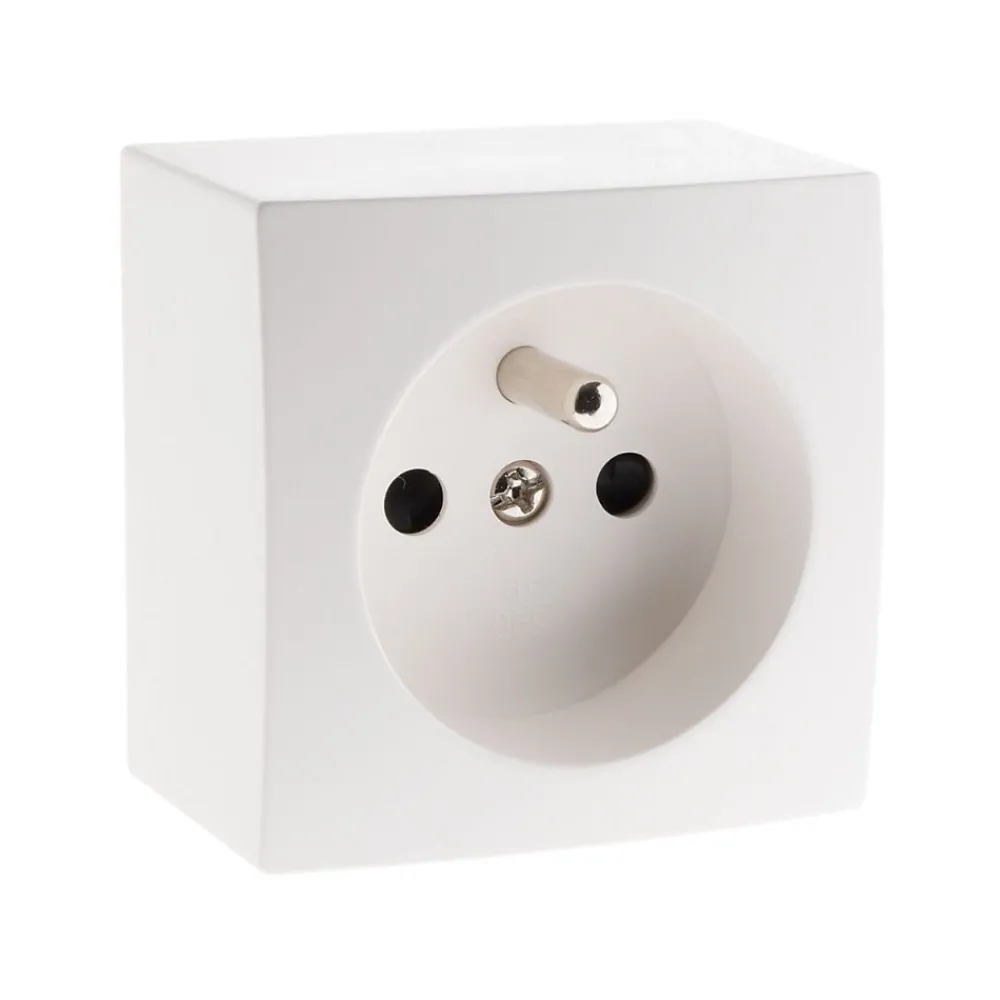 Zenitech Boite D'Encastrement-Prise 16A 2P+T en saillie - blanc - Presto -