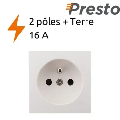 Zenitech Boite D'Encastrement-Prise 16A 2P+T en saillie - blanc - Presto -