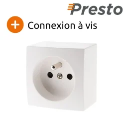 Zenitech Boite D'Encastrement-Prise 16A 2P+T en saillie - blanc - Presto -