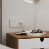 Jacobsen Prise Encastrable-Prise avec terre affleurante en saillie Espen blanc composable