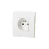 Prise avec terre blanc complet, lot de 5