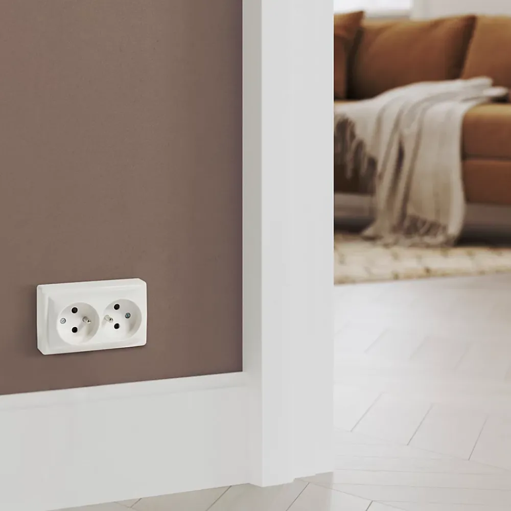 Jacobsen Prise avec terre monobloc en saillie Sigurd blanc complet
