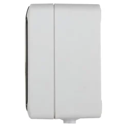 Prise Étanche-Prise avec terre étanche en saillie gris complet - H 7,6 cm / L 5,5 cm / P 4,3 cm
