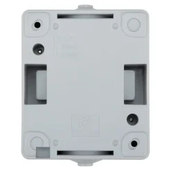 Prise avec terre étanche en saillie gris complet - H 8,5 cm / L 6,5 cm / P 5 cm