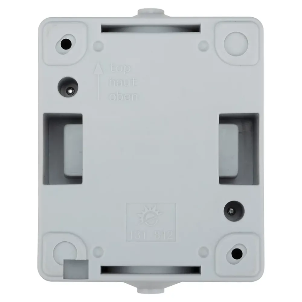 Prise avec terre étanche en saillie gris complet - H 8,5 cm / L 6,5 cm / P 5 cm