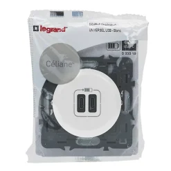 Legrand Prise Encastrable-Prise céliane double USB blanc