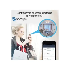 Somlife Prise connectée application tuya smart life contrôle de consommation Compatible avec Alexa/Google Home