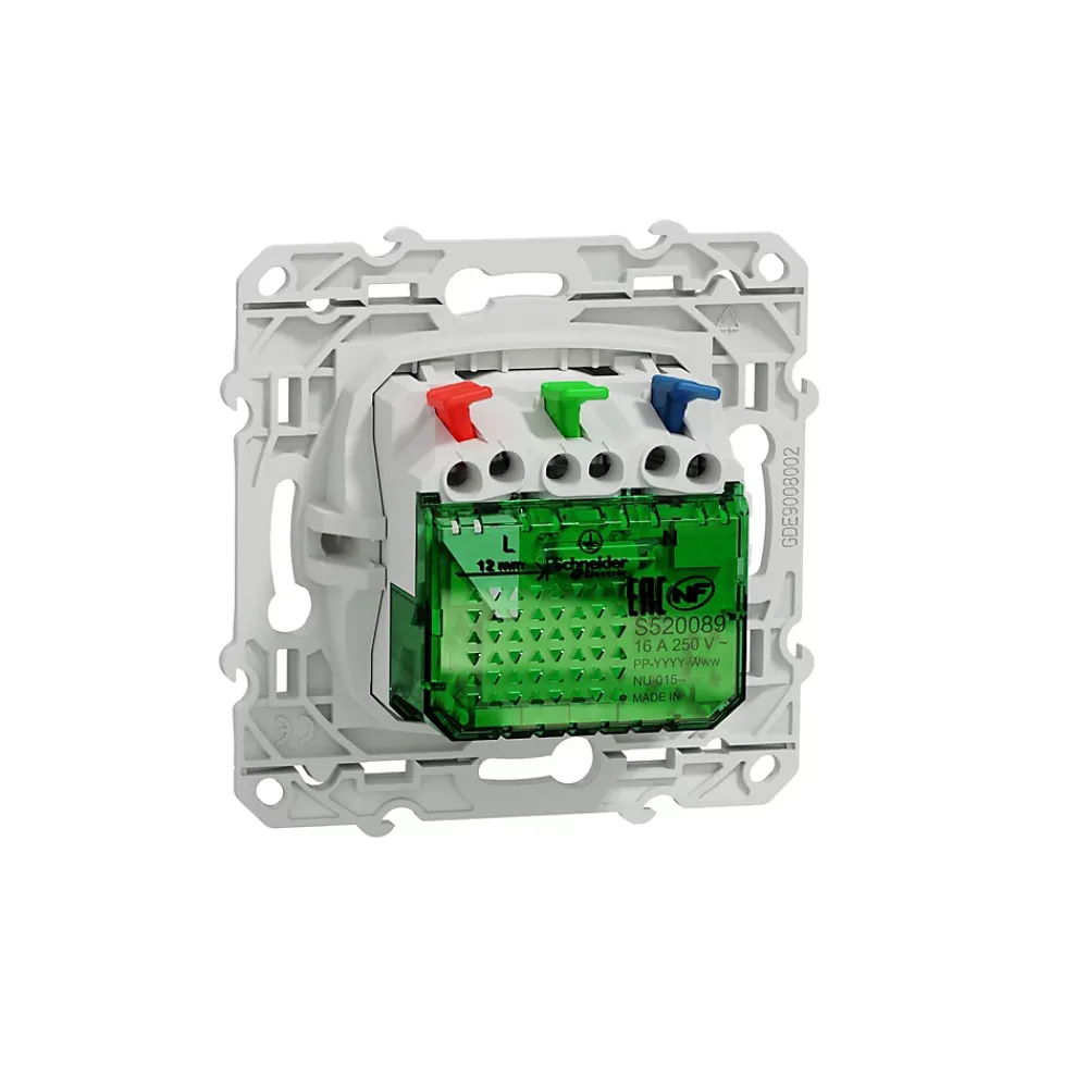 Schneider Electric Prise de courant avec terre affleurante + usb C 10.5W Odace blanc