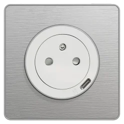 Schneider Electric Prise de courant avec terre affleurante + usb C 10.5W Odace blanc