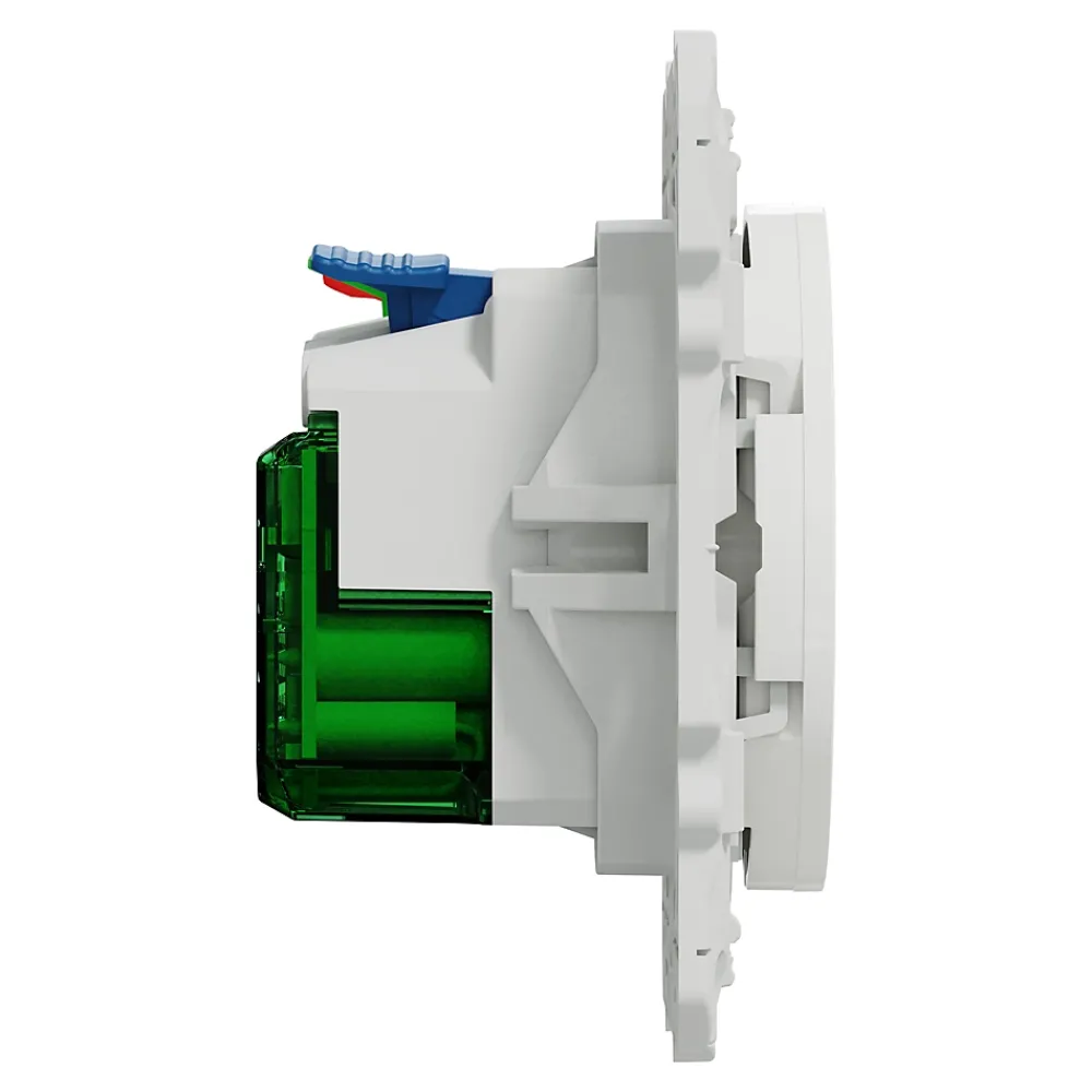 Schneider Electric Prise de courant avec terre affleurante + usb C 10.5W Odace blanc