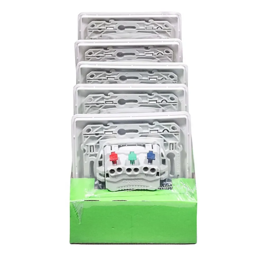 Schneider Electric Prise Encastrable-Prise de courant avec terre affleurante complète Ovalis blanc, lot de 5