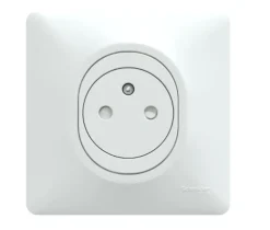 Schneider Electric Prise Encastrable-Prise de courant avec terre affleurante complète Ovalis blanc, lot de 5