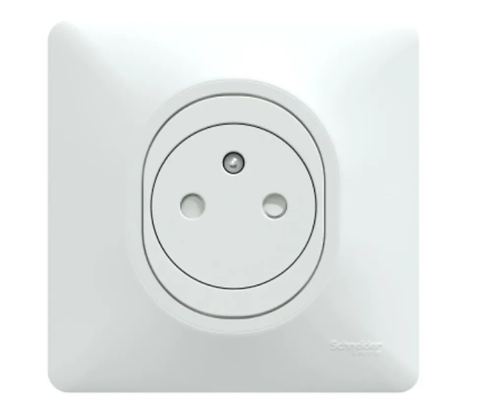 Schneider Electric Prise Encastrable-Prise de courant avec terre affleurante complète Ovalis blanc, lot de 5