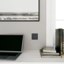 Schneider Electric Prise Encastrable-Prise de courant avec terre affleurante + usb C 10.5W Odace anthracite