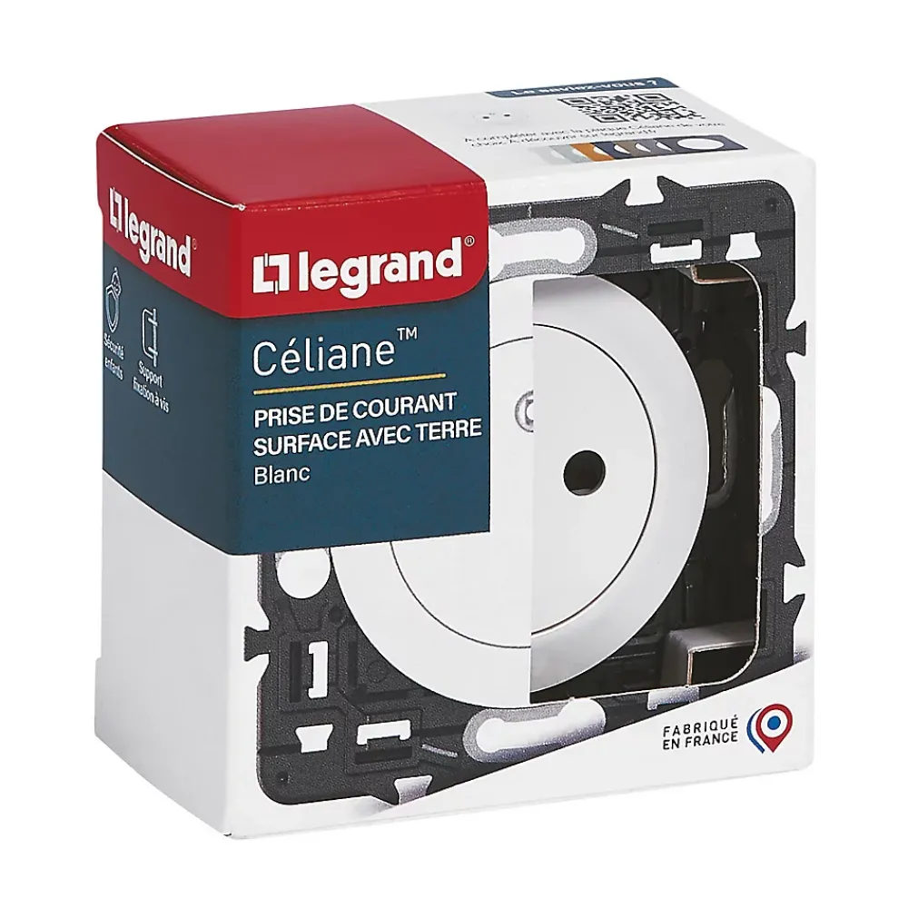 Legrand Prise de courant avec terre Céliane sans plaque blanc