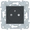 Schneider Electric Prise de courant 2 pôles + terre affleurante connexion rapide 16A Unica Déco anthracite