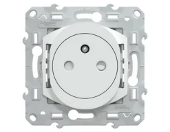 Schneider Electric Prise Encastrable-Prise de courant 2 pôles + terre affleurante 16A Ovalis blanc