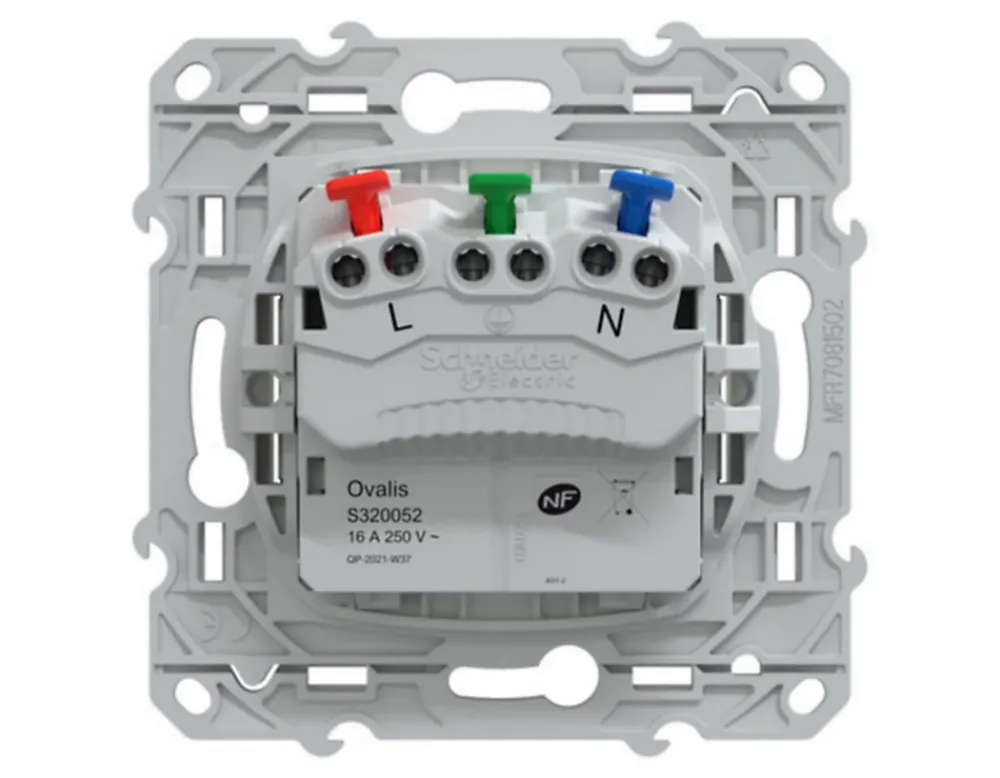 Schneider Electric Prise Encastrable-Prise de courant 2 pôles + terre affleurante 16A Ovalis blanc