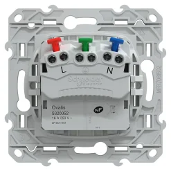 Schneider Electric Prise Encastrable-Prise de courant 2 pôles + terre affleurante 16A Ovalis blanc