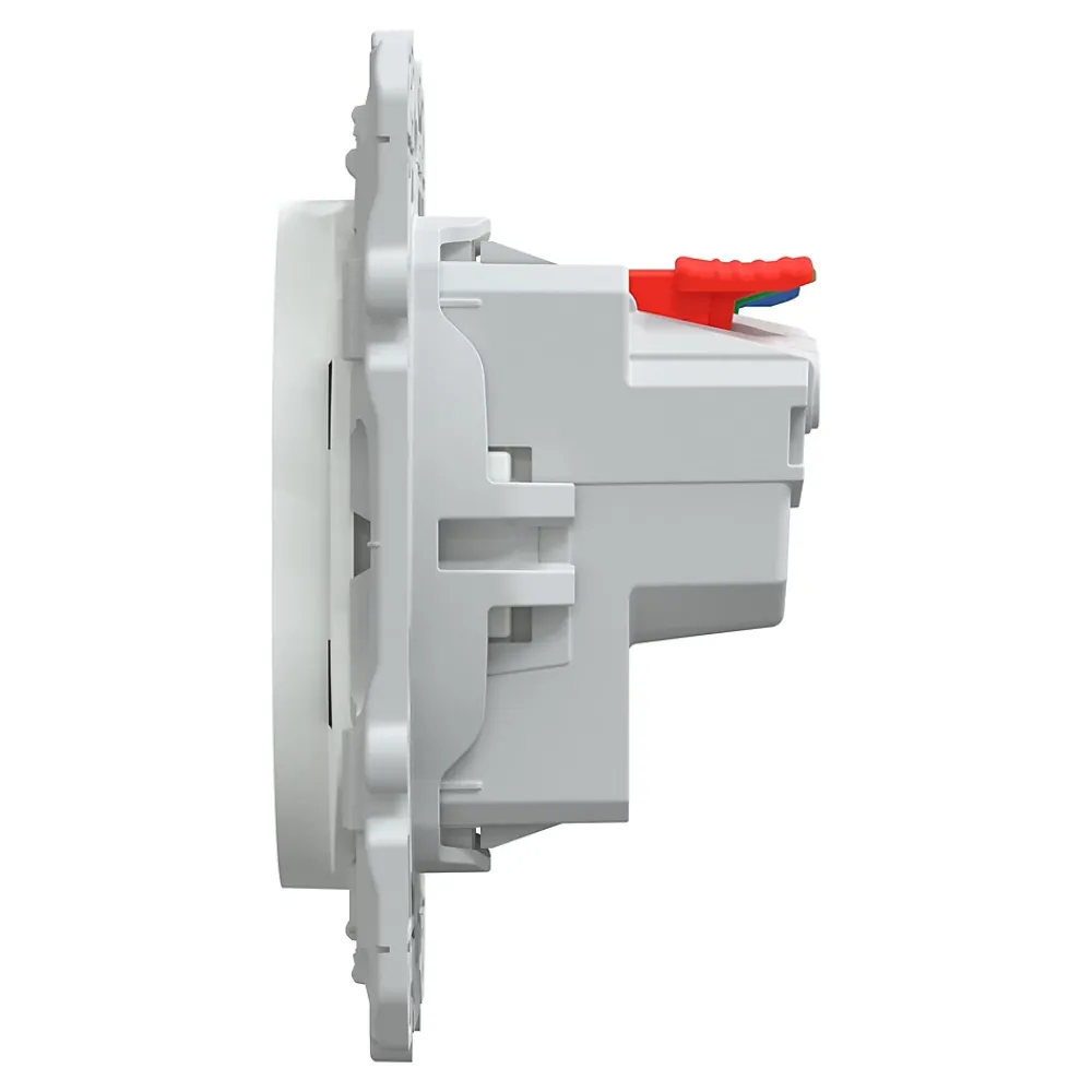 Schneider Electric Prise Encastrable-Prise de courant 2 pôles + terre affleurante 16A Ovalis blanc
