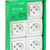 Schneider Electric Prise En Saillie-Prise de courant 2 pôles + terre complète saillie Alréa blanc, lot de 5