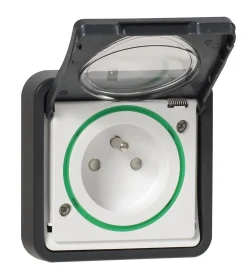 Schneider Electric Prise de courant 2 pôles + terre étanche complète encastrée Mureva Styl anthracite
