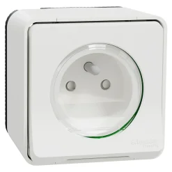 Schneider Electric Prise de courant 2 pôles + terre étanche complète saillie Mureva Styl blanc
