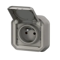 Legrand Prise de courant étanche à encastrer Plexo gris 16A, 250V - 070031L -